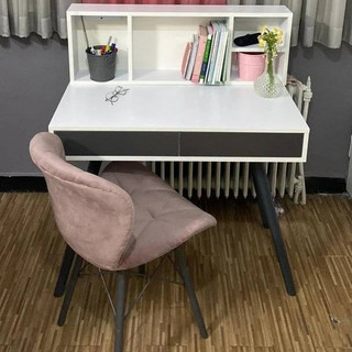 میز تحریر گالری چوب کرمی مدل S-ORION | شلف دار کتابخانه ای